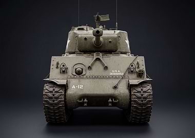 Front View of a US Army Tank