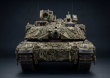 Camouflaged Military Tank