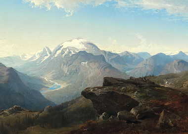 Majestic Mountain Landscape Painting