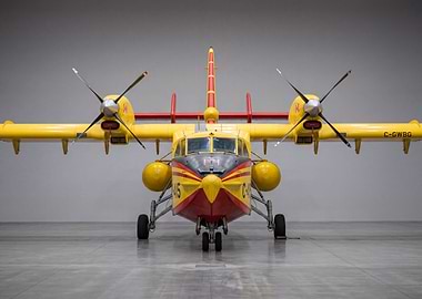 Yellow Firefighting Aircraft