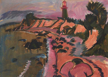 Lighthouse on a Rocky Coastline