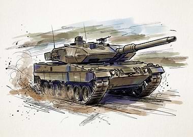 Leopard 2 Tank Illustration