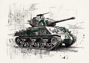 Sherman Tank Sketch