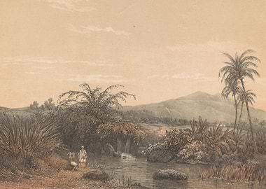 Tropical Landscape with Figures by a Stream