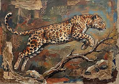 Leopard in Motion Collage