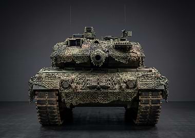 Camouflaged Military Tank