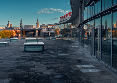 Modern Architecture Reflecting City Skyline