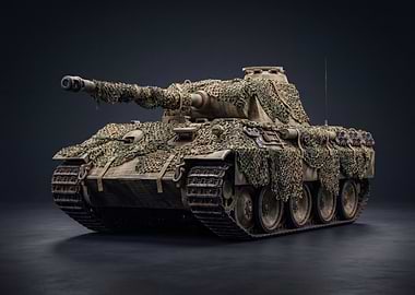 Camouflaged Tank Model