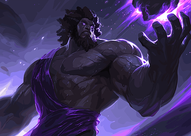 Dark God with Purple Energy