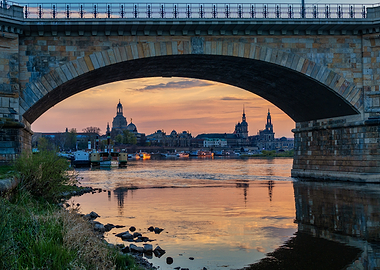 Dresden Skyline at Sunset