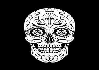 Day of the Dead Skull Illustration
