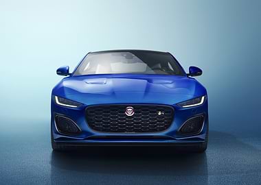 Blue Jaguar F-Type Front View