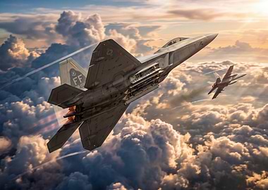 Fighter Jets in Dramatic Sky