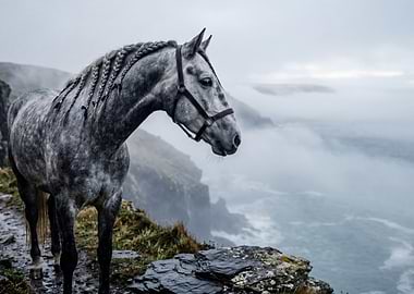 Horse on a cliff edge