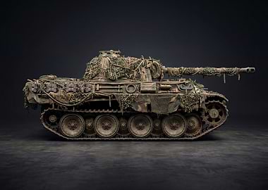 Camouflaged Tank Model