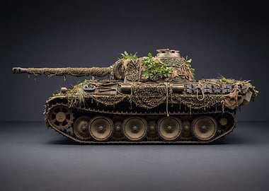 Camouflaged Tank Model
