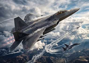 Fighter Jets in Dramatic Sky