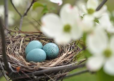 Robin's Eggs in a Nest