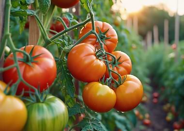 Ripe Tomatoes on the Vine
