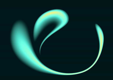 Abstract Teal and Yellow Swirl
