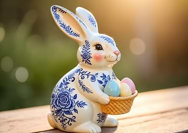 Easter Bunny with Painted Eggs