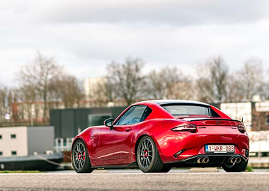 Red Mazda MX-5 RF rear view