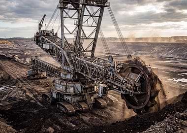 Giant Bucket Wheel Excavator in Coal Mine
