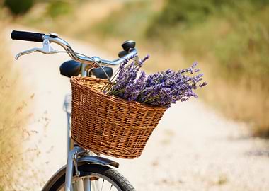 Bicycle with Lavender Basket