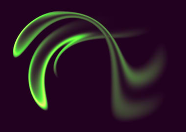 Abstract Green Swirls on Dark Background