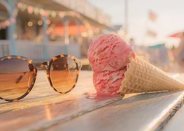 Melting Ice Cream and Sunglasses