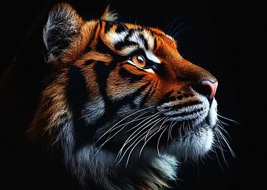 Tiger Profile Portrait
