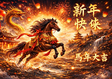 Chinese New Year Horse Dragon Celebration