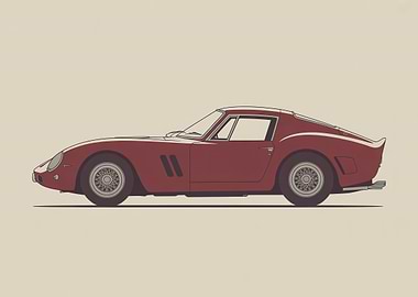 Red Vintage Ferrari 250 GTO