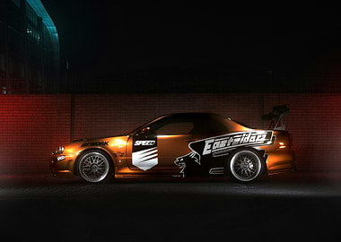 Customized Orange Sports Car