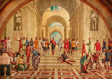 Soccer Legends in Renaissance Setting