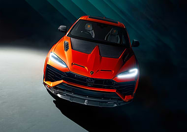 Orange Lamborghini Urus with Carbon Fiber Accents