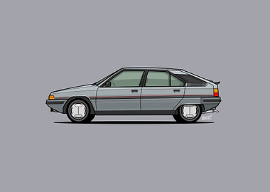 Citroën BX GT Side Profile Illustration