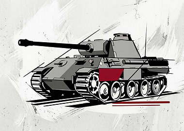 Panther Tank Illustration