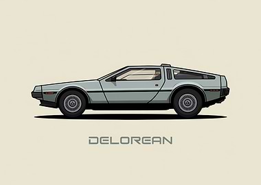 DeLorean Car Illustration