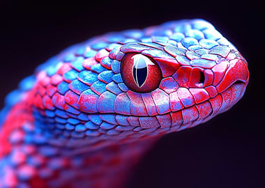 Vibrant Snake Portrait