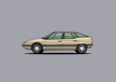 Citroën XM V6 Side Profile Illustration