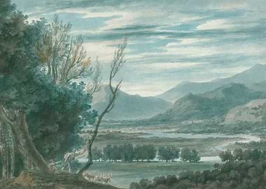 Pastoral Landscape with Figures and Sheep