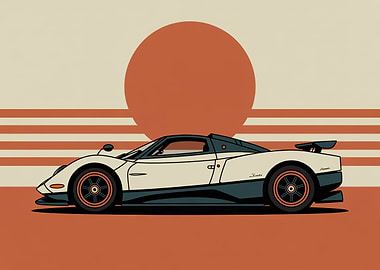 Pagani Zonda Retro Sunset