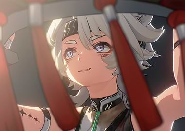 Anime Character with White Hair