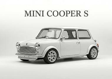White Mini Cooper S mkIII poster