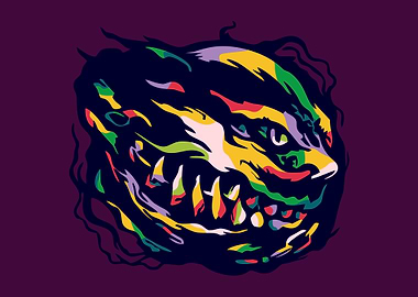 Colorful Monster Face