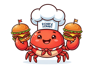 Chef Crab Holding Burgers