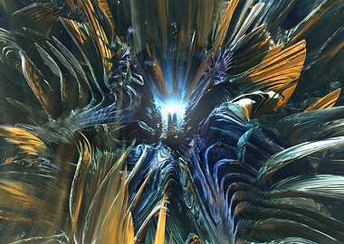 Blue Light 008 - Fractal Landscapes