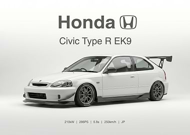Honda Civic Type R white poster