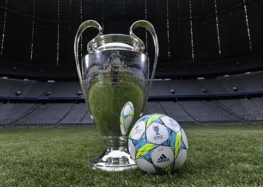 Champions League Trophy and Football